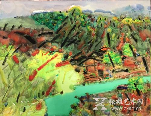 黄永生《竹篁》水彩  2015年